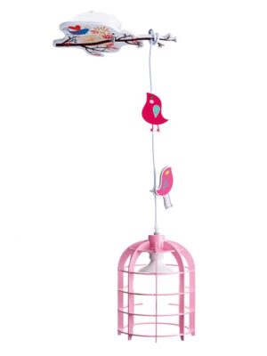 FORET-ΦΩΤΙΣΤΙΚΟ ΚΡΕΜΑΣΤΟ ΡΟΖ ΠΛΑΣΤΙΚΟ ΣΥΜΒΑΤΙΚΟ ΣΧΕΔΙΟ ΠΟΥΛΑΚΙΑ 1ΧΕ27 IP20  39Χ20ΧΗ80CM