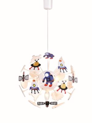 SPACE-ΦΩΤΙΣΤΙΚΟ ΚΡΕΜΑΣΤΟ ΠΟΛΥΧΡΩΜΟ ΠΛΑΣΤΙΚΟ ΣΥΜΒΑΤΙΚΟ 4ΧΕ14 ΣΧΕΔΙΟ ΠΑΙΔΙΚΟ ΔΙΑΣΤΗΜΑ IP20 Φ35ΧΗ80CM