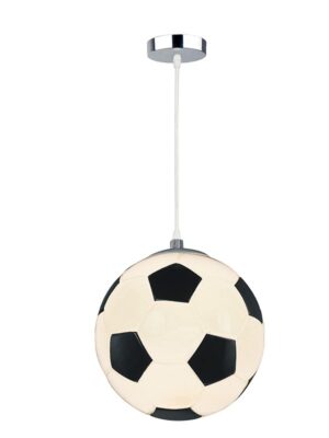 GOAL-ΦΩΤΙΣΤΙΚΟ ΚΡΕΜΑΣΤΟ ΠΑΙΔΙΚΟ ΜΑΥΡΟ&ΛΕΥΚΟ ΓΥΑΛΙΝΟ ΣΥΜΒΑΤΙΚΟ 1ΧE27 IP20 25X25X125CM