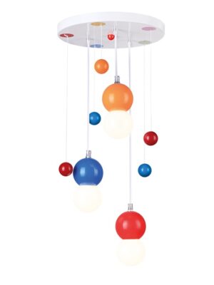 BUBBLES-ΦΩΤΙΣΤΙΚΟ ΚΡΕΜΑΣΤΟ ΠΑΙΔΙΚΟ ΠΟΛΥΧΡΩΜΟ ΠΛΑΣΤΙΚΟ ΣΥΜΒΑΤΙΚΟ 3ΧΕ27 IP20 Φ30ΧΗ60CM