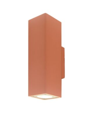 ATTICUS - ΣΠΟΤ ΤΟΙΧΟΥ 2 ΔΕΣΜΕΩΝ ΤΕΤΡΑΓΩΝΟ ΤΣΙΜΕΝΤΕΝΙΟ ΤΕΡΑΚΟΤΑ ΣΥΜΒΑΤΙΚΟ 2xGU10 & LED 7W IP65 Φ75x254mm