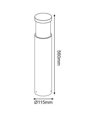 ARETE - ΦΩΤΙΣΤΙΚΟ ΚΟΛΩΝΑΚΙ ΤΣΙΜΕΝΤΕΝΙΟ ΜΑΥΡΟ ΣΥΜΒΑΤΙΚΟ 1xΕ27 & LED 7W IP65 Φ115x560mm