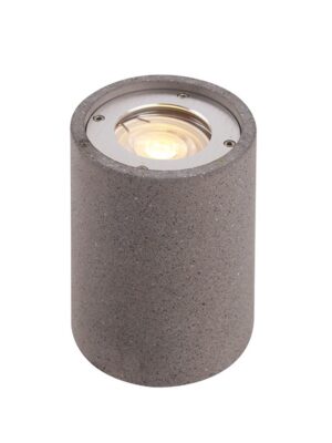ARETE - ΣΠΟΤ ΤΟΙΧΟΥ ΑΡΧΙΤΕΚΤΟΝΙΚΟΥ ΦΩΤΙΣΜΟΥ ΣΤΡΟΓΓΥΛΟ ΜΑΥΡΟ ΣΥΜΒΑΤΙΚΟ 1xGU10 & LED 7W IP65 Φ90x130mm