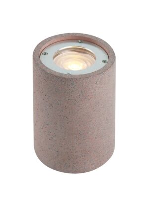 ARETE - ΣΠΟΤ ΤΟΙΧΟΥ ΑΡΧΙΤΕΚΤΟΝΙΚΟΥ ΦΩΤΙΣΜΟΥ ΣΤΡΟΓΓΥΛΟ ΚΟΚΚΙΝΟ ΣΥΜΒΑΤΙΚΟ 1xGU10 & LED 7W IP65 Φ90x130mm