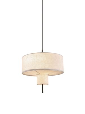 ΚΡΕΜΑΣΤΟ ΦΩΤΙΣΤΙΚΟ ΜΑΥΡΟ ΜΕΤΑΛΛΟ ΔΥΟ ΕΠΙΠΕΔΩΝ ΜΠΕΖ ΥΦΑΣΜΑΤΙΝΟ ΚΑΠΕΛΟ D40*H120cm 1*E27,Max 60W ANAFI