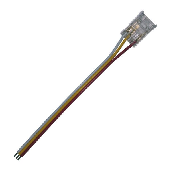 CONNECTOR FOR COB STRIP 10mm PCB WIDTH-3 WIRES ON THE END