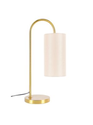 ΕΠΙΤΡΑΠΕΖΙΟ ΟΡΕΙΧΑΛΚΟ ΜΕΤΑΛΛΟ ΜΠΕΖ ΥΦΑΣΜΑΤΙΝΟ ΚΑΠΕΛΟ 1ΧΕ27 L28*W18*H57cm ZORAN