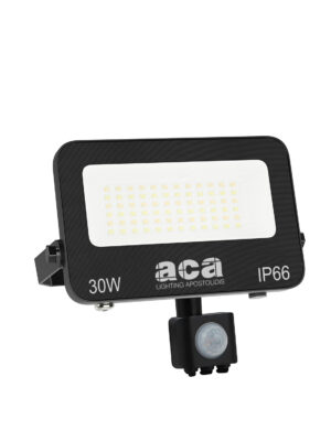 ΠΡΟΒΟΛΕΑΣ LED SMD ΜΑΥΡΟΣ ΜΕ ΑΙΣΘΗΤΗΡΑ 30W 3CCT 3000LM 185-260V RA>80 IP66