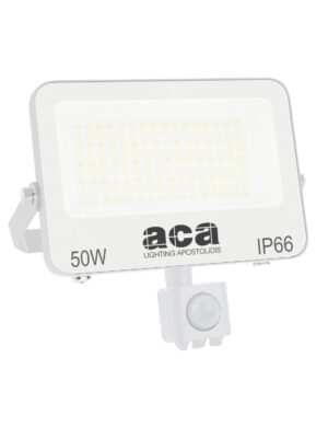 ΠΡΟΒΟΛΕΑΣ LED SMD ΛΕΥΚΟΣ ΜΕ ΑΙΣΘΗΤΗΡΑ 50W 3CCT 5000LM 185-260V RA>80 IP66