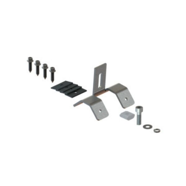 ΒΑΣΗ ΣΤΗΡΙΞΗΣ ΦΩΤΟΒΟΛΤΑΙΚΟ ΠΑΝΕΛ ΣΕ ΤΡΑΠΕΖΟΕΙΔΗ ΒΙΟΜΗΧΑΝΙΚΗ ΣΤΕΓΗ ΣΕΤ ΜΕ ΒΙΔΕΣ