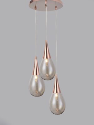 ΜΕΤΑΛ.ΚΡΕΜΑΣΤΟ Φ/Σ 3ΧΕ14 ΡΟΖΕΤ ΧΑΛΚΙΝΟ-ΚΕΧΡΙΜΠΑΡΙ ΓΥΑΛ Φ41cm ATENA