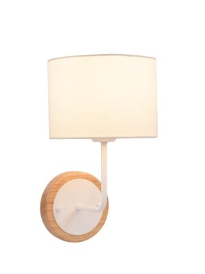 ΕΠΙΤΟΙΧΙΟ Φ/Σ 1ΧΕ27 ΛΕΥΚΟ ΜΕΤΑΛΛ./ΑΜΠΑΖΟΥΡ+ΞΥΛΟ 22X18ΧΗ31CM YASMINE