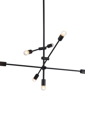 ΚΡΕΜΑΣΤΟ Φ/Σ 7ΧΕ27 ΜΕΤΑΛΛΙΚΟ ΜΑΥΡΟ Φ80ΧΗ130CM LUTHER