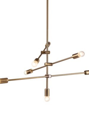 ΚΡΕΜΑΣΤΟ Φ/Σ 7ΧΕ27 ΜΕΤΑΛΛΙΚΟ ΟΡΕΙΧΑΛΚΟ Φ80ΧΗ130CM LUTHER