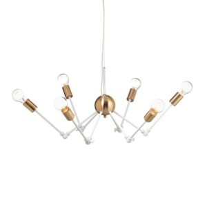 NETTO ΚΡΕΜΑΣΤΟ Φ/Σ 6ΧΕ27 ΜΕΤΑΛΛΙΚΟ ΛΕΥΚΟ+ΟΡΕΙΧΑΛΚΟ Φ76ΧΗ150CM CHAGALL