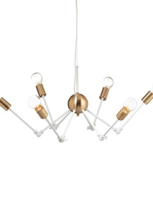 NETTO ΚΡΕΜΑΣΤΟ Φ/Σ 6ΧΕ27 ΜΕΤΑΛΛΙΚΟ ΛΕΥΚΟ+ΟΡΕΙΧΑΛΚΟ Φ76ΧΗ150CM CHAGALL