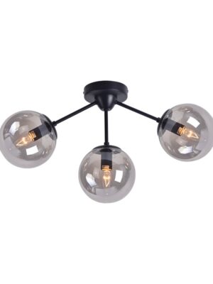 BOMBAY-ΦΩΤΙΣΤΙΚΟ ΟΡΟΦΗΣ ΜΑΥΡΟ ΜΑΤ ΜΕ ΦΙΜΕ ΓΥΑΛΙ ΜΕΤΑΛΛΙΚΟ ΣΥΜΒΑΤΙΚΟ 3ΧΕ14 IP20 48X15X51CM