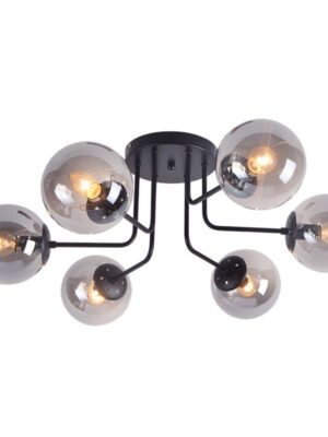 BOMBA-ΦΩΤΙΣΤΙΚΟ ΟΡΟΦΗΣ ΜΑΥΡΟ ΜΑΤ ΜΕΤΑΛΛΙΚΟ ΣΥΜΒΑΤΙΚΟ ME ΦΙΜΕ ΓΥΑΛΙ 6ΧΕ14 IP20 48X15X31CM