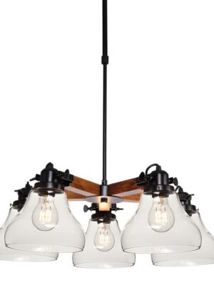 NETTO ΦΩΤΙΣΤΙΚΟ ΚΡΕΜΑΣΤΟ ΜΑΥΡΟ ΜΑΤ ΜΕΤΑΛΛΙΚΟ ΣΥΜΒΑΤΙΚΟ 5ΧΕ27 IP20 Φ600Χ700-1210mm