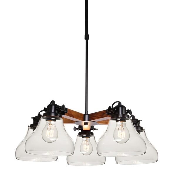 NETTO ΦΩΤΙΣΤΙΚΟ ΚΡΕΜΑΣΤΟ ΜΑΥΡΟ ΜΑΤ ΜΕΤΑΛΛΙΚΟ ΣΥΜΒΑΤΙΚΟ 5ΧΕ27 IP20 Φ600Χ700-1210mm