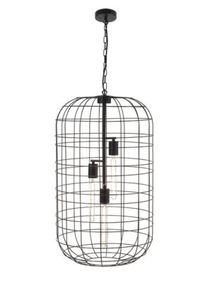 NETTO ΦΩΤΙΣΤΙΚΟ ΚΡΕΜΑΣΤΟ ΜΑΥΡΟ ΜΑΤ ΜΕΤΑΛΛΙΚΟ ΣΥΜΒΑΤΙΚΟ 3ΧΕ27 IP20 Φ430Χ1350mm