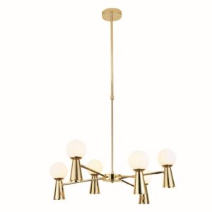 ΚΡΕΜΑΣΤΟ Φ/Σ 6xG9+6xGU10 KIMOLOS ΧΡΥΣΟ ΜΕΤ/ΚΟ + ΛΕΥΚΟ ΓΥΑΛΙ Φ72Χ120CM