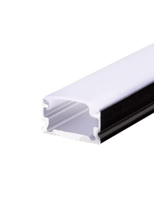 BLACK MICRO ALUMINUM PROFILE WITH OPAL PC DIFFUSER 2m/pc