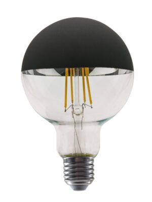 LED FILAMENT E27 DIM G95 8W  BLACK 2700K 230V AC 900LM RA80  30000H 180°