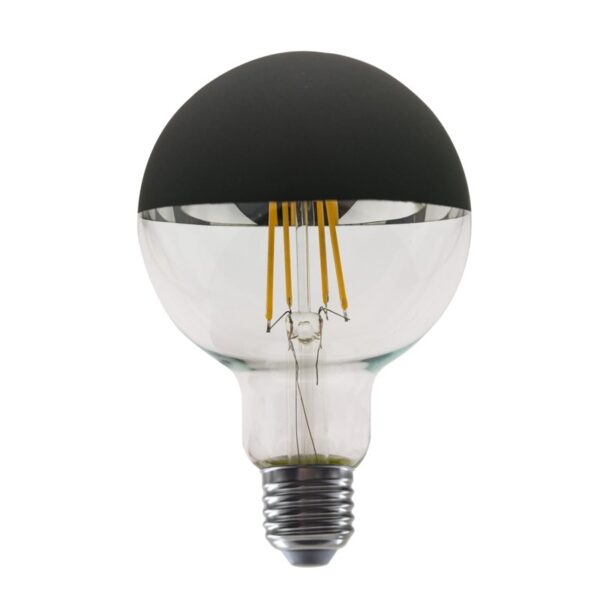 LED FILAMENT E27 DIM G95 8W  BLACK 2700K 230V AC 900LM RA80  30000H 180°