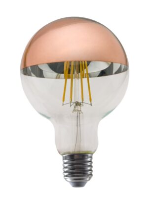 LED FILAMENT E27 DIM G95 8W ROSE GOLD 2700K 230V AC 900LM RA80 30000H 180°