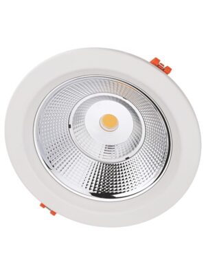 LED COB ΦΩΤΙΣΤΙΚΟ ΣΤΡΟΓΓΥΛΛΟ 230V AC 40W 4000K 3.200LM 90° Ra80 ΛΕΥΚΟ