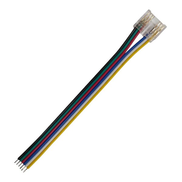 CONNECTOR FOR COB RGB CCT STRIP 12mm PCB WIDTH-10CM 6 WIRES ON THE END