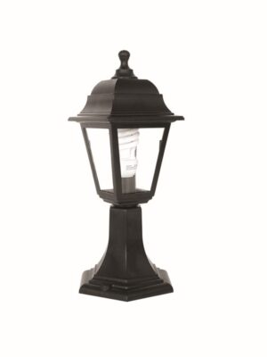 ΦΩΤΙΣΤΙΚΟ ΦΑΝΑΡΙ ΚΗΠΟΥ ΤΕΤΡΑΓΩΝΟ ΠΛΑΣΤΙΚΟ PC ΜΑΥΡΟ ΣΥΜΒΑΤΙΚΟ 1xE27 & LED 10W IP44 165x150x415mm