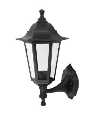 ΦΩΤΙΣΤΙΚΟ ΦΑΝΑΡΙ ΚΗΠΟΥ ΤΕΤΡΑΓΩΝΟ ΠΛΑΣΤΙΚΟ PC ΜΑΥΡΟ ΣΥΜΒΑΤΙΚΟ 1xE27 & LED 10W IP44 221x196x365mm