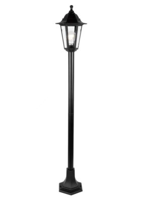 ΦΩΤΙΣΤΙΚΟ ΦΑΝΑΡΙ ΚΗΠΟΥ ΤΕΤΡΑΓΩΝΟ ΠΛΑΣΤΙΚΟ PC ΜΑΥΡΟ ΣΥΜΒΑΤΙΚΟ 1xE27 & LED 10W IP44 165x171x1220mm