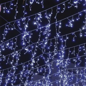 ΧΡΙΣΤΟΥΓΕΝΝΙΑΤΙΚΑ ΛΑΜΠΑΚΙΑ ΒΡΟΧΗ 144 LED ΨΥΧΡΟ ΛΕΥΚΟ 24 ΣΕΙΡΕΣ (5-7-5-7)ΜΕ ΔΙΑΦΑΝΟ ΚΑΛΩΔΙΟ & ΑΝΤΑΠΤΟΡΑΣ 31VDC ΜΕ ΔΥΝΑΤΟΤΗΤΑ ΕΠΕΚΤΑΣΗΣ ΜΑΧ 4 ΣΕΤ IP44 3000x600mm