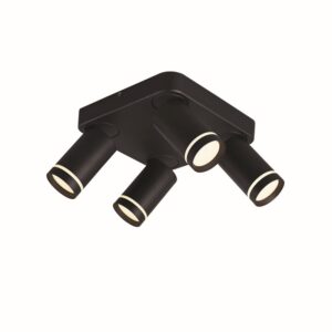 NETTO ΦΩΤΙΣΤΙΚΟ ΕΠΙΤΟΙΧΟ ΑmmΩΔΕΣ ΜΑΥΡΟ ΑΛΟΥΜΙΝΙΟ ΣΥΜΒΑΤΙΚΟ 4ΧGU10 IP20 210Χ135mm