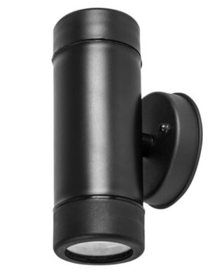 ΣΠΟΤ ΤΟΙΧΟΥ 2 ΔΕΣΜΕΩΝ ΜΑΥΡΟ ΣΥΜΒΑΤΙΚΟ 2xGU10 & LED 3W IP65 60x80x170mm