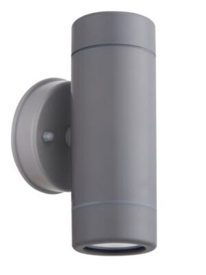ΣΠΟΤ ΤΟΙΧΟΥ 2 ΔΕΣΜΕΩΝ ΓΚΡΙ ΣΥΜΒΑΤΙΚΟ 2xGU10 & LED 3W IP65 60x80x170mm