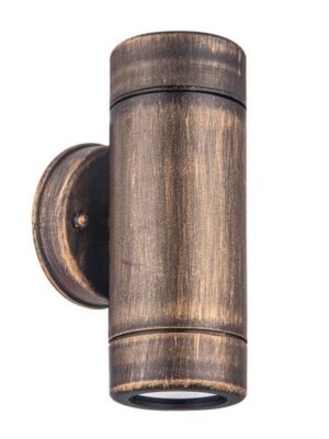 ΣΠΟΤ ΤΟΙΧΟΥ 2 ΔΕΣΜΕΩΝ ΣΚΟΥΡΙΑ ΣΥΜΒΑΤΙΚΟ 2xGU10 & LED 3W IP65 60x80x170mm