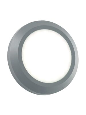 LED WALL ROUND LUMINAIRE GREY 230V AC IP65 4W 3000K 310LM RA80