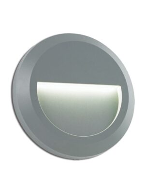 LED WALL ROUND LUMINAIRE GREY 230V AC IP65 2W 3000K 100LM RA80