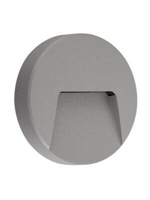 LED WALL ROUND LUMINAIRE GREY 230V AC IP65 3W 3000K 200LM RA80