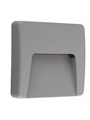 LED WALL SQUARE LUMINAIRE GREY 230V AC IP65 3W 3000K 200LM RA80