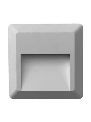 LED WALL SQUARE LUMINAIRE GREY 230V AC IP65 2W 3000K 100LM RA80