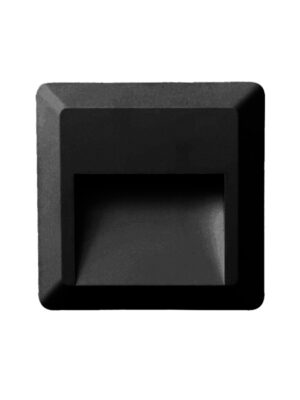 LED WALL SQUARE LUMINAIRE BLACK 230V AC IP65 2W 3000K 100LM RA80