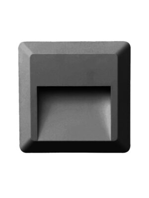 LED WALL SQUARE LUMINAIRE DARK GREY 230V AC IP65 2W 3000K 100LM RA80