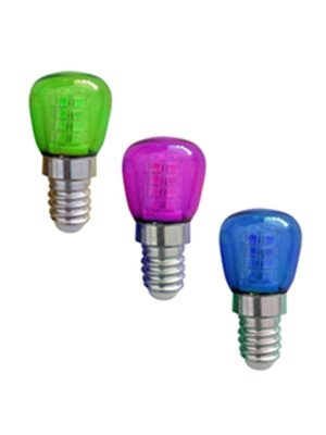 LED SMD ΜΩΒ-ΜΠΛΕ-ΠΡΑΣΙΝΟ 1W 230V AC 60LM RA80 360° 1xE14 3PCS-PACK