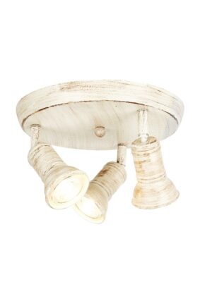 ΕΠΙΤΟΙΧΟ Φ/Σ 3ΧGU10 ΡΟΖΕΤΑ ΑΝΤΙΚΕ ΛΕΥΚΟ ΜΕΤΑΛΛΙΚΟ Φ23,5Χ14CM BRULEE