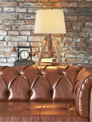 ΕΠΙΤΡΑΠΕΖΙΟ Φ/Σ 1ΧΕ27 ΞΥΛΟ+ΜΠΕΖ ΑΜΠΑΖΟΥΡ+ΜΑΥΡΟ ΜΕΤΑΛΛΟ Φ30XH65CM MOUSSE